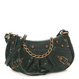 Balenciaga LE CAGOLE MINI W/CH
EXTRA SUPPLE EMBO CROC CALF AG
FOREST GREEN